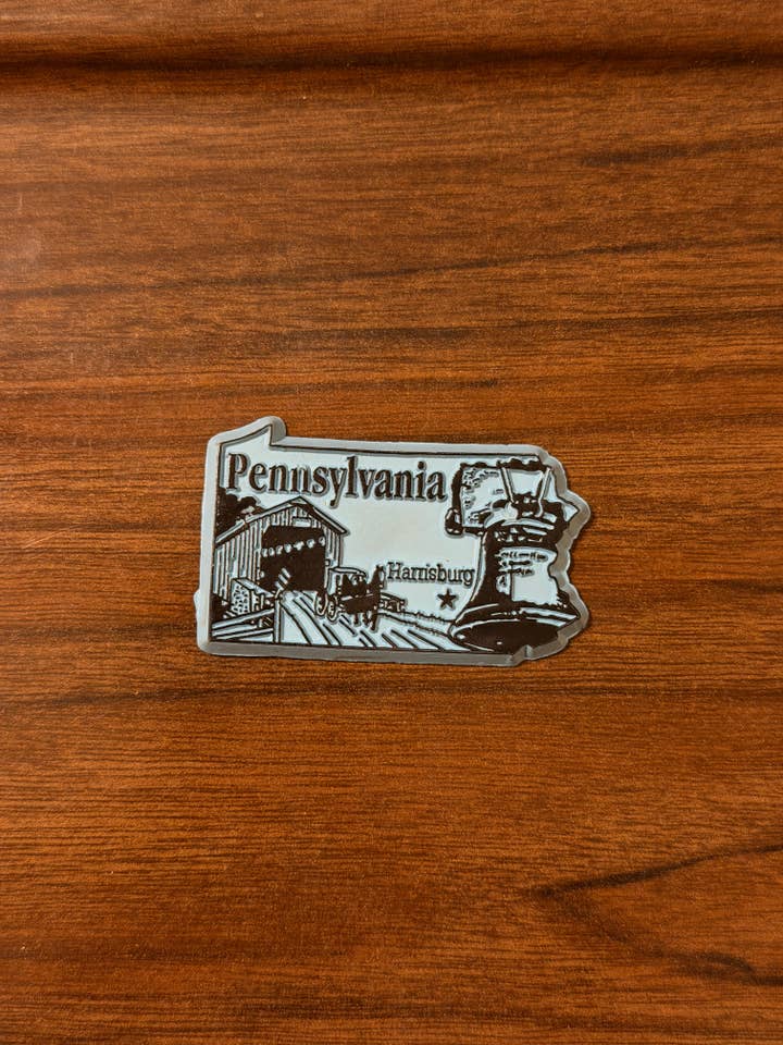 Imán Vintage de Goma de Pensilvania (Contorno del Estado) para venta al por mayor de 5801 Print House