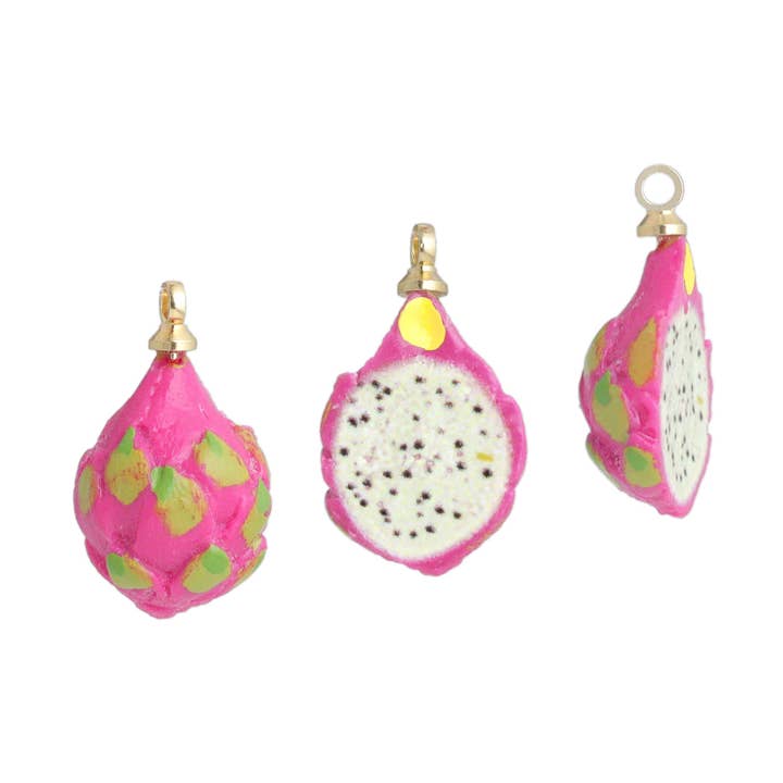 Enamel Dragon Fruit Charm Pendant,Sku#LK1249 for wholesale by BestBeads&Beyond