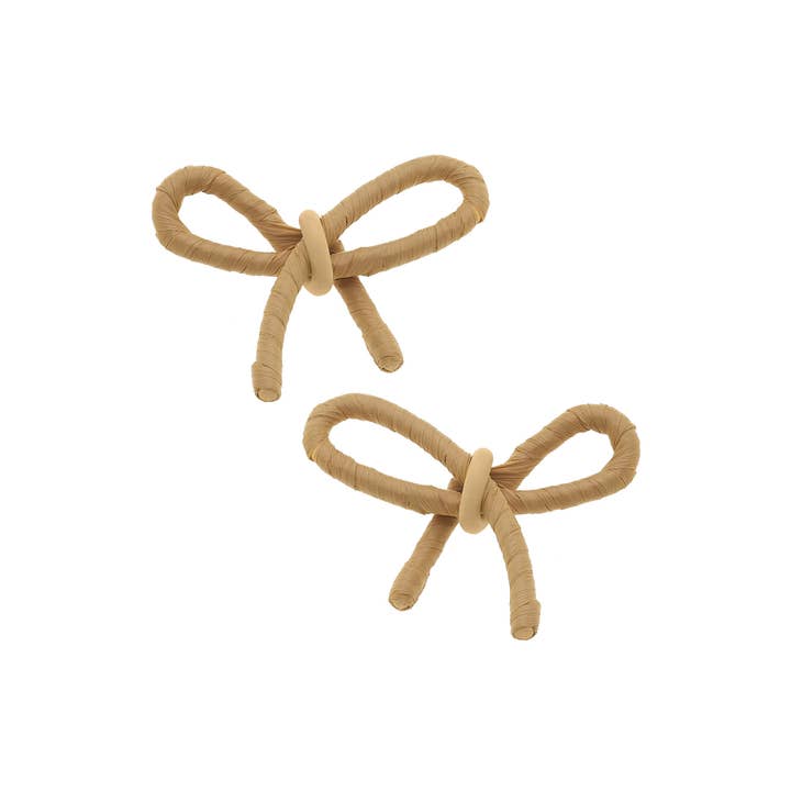 Pendientes Kendall de rafia con lazo anudado para venta al por mayor de Canvas Style