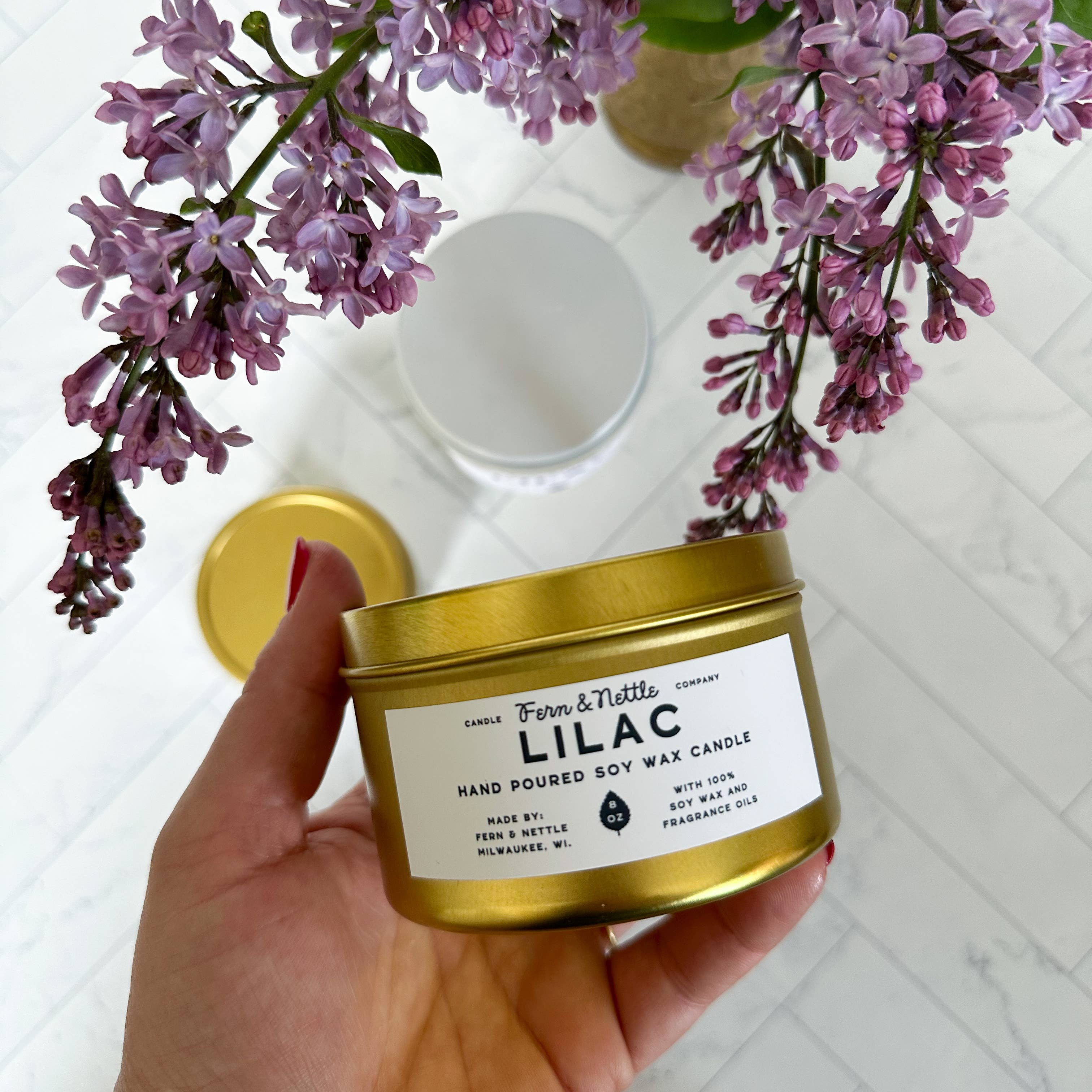 Fern and Nettle - Wholesale Jar/Filled Candle - Lilac Soy Wax Candle7