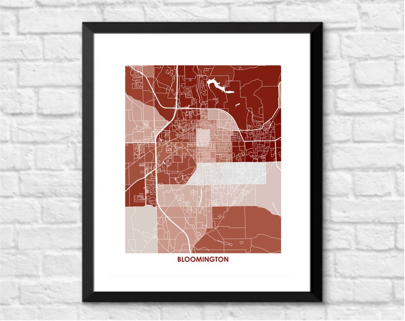 Juanita's Adventures - Wholesale Art Print - Juanitas Bloomington Map Print2