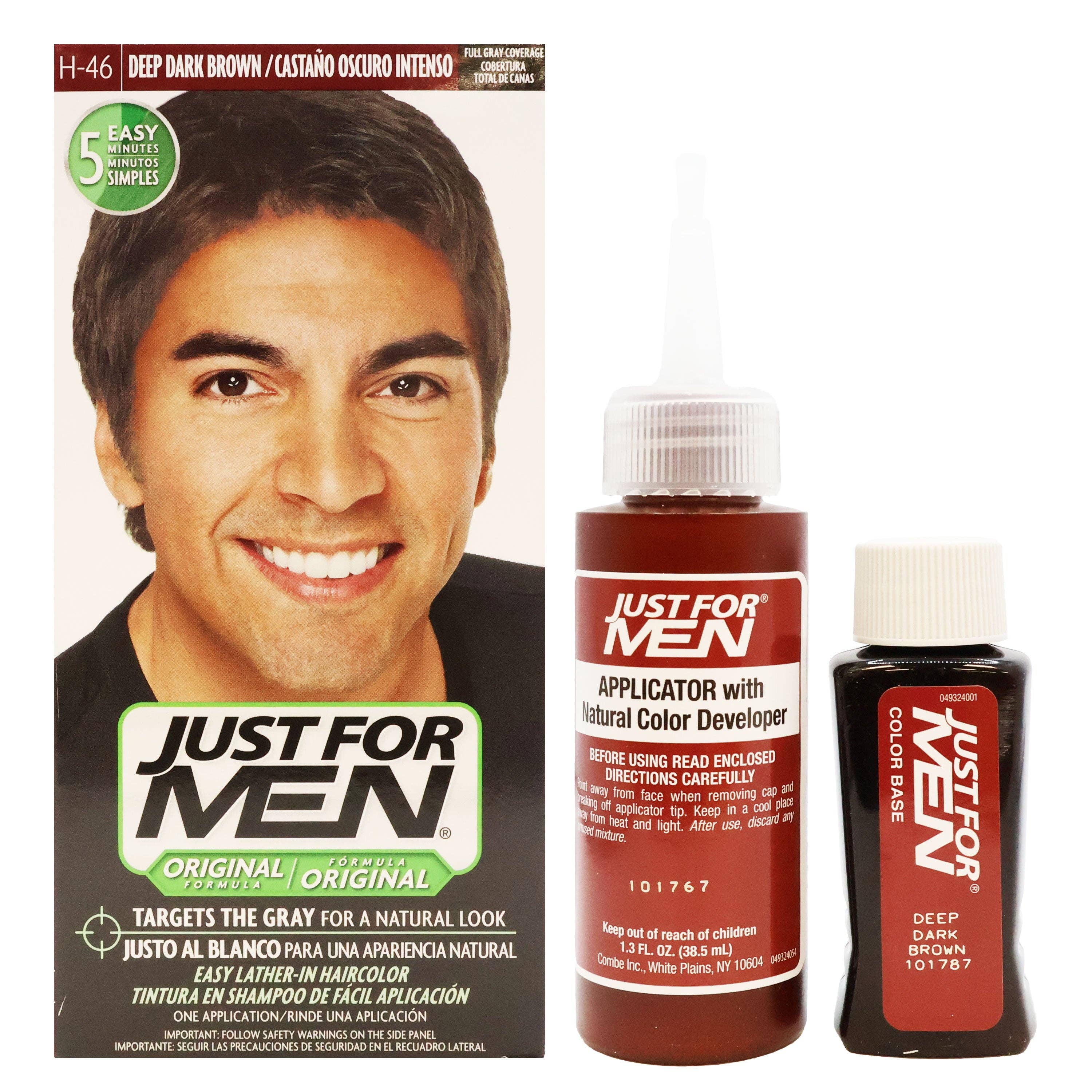 KT Supply - Wholesale Hair Dye - Just For Men Shampoo-in Gray Hair Color,Deep Dark Brown,H-460