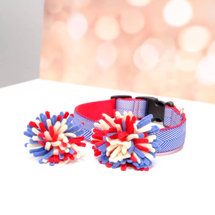 Firework | Fourth of July Dog Collar Accessory for wholesale by Mimi Green