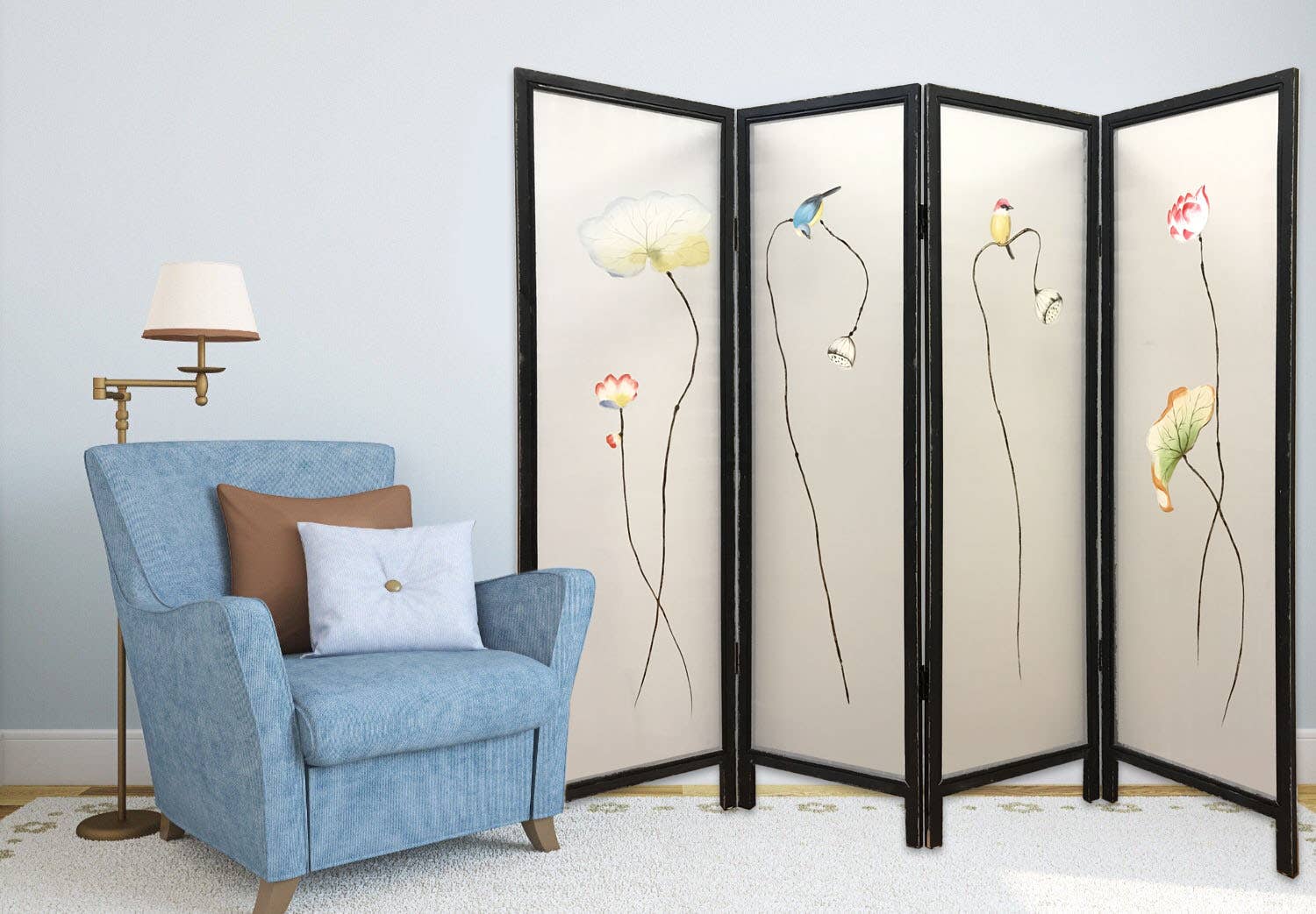 Screen Gems - Vente Paravents - Paravent 4 panneaux Flourishing Screen de Screen Gems1