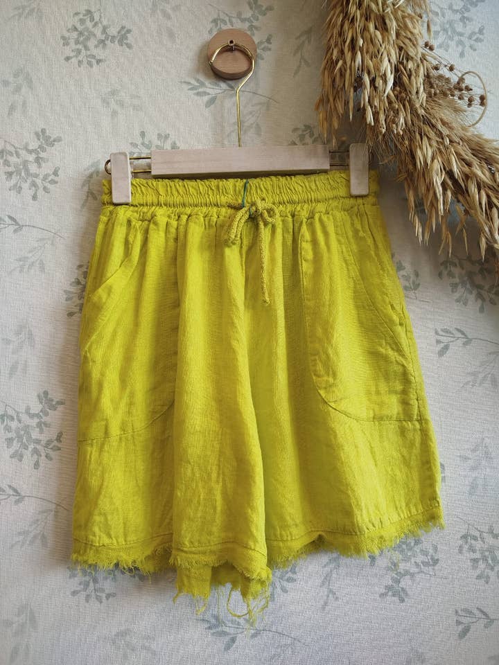 Linos y Textiles - Wholesale Shorts - Women's - REF 6261 FRINGED LINEN SHORTS AND TWO POCKETS 100% LINEN7
