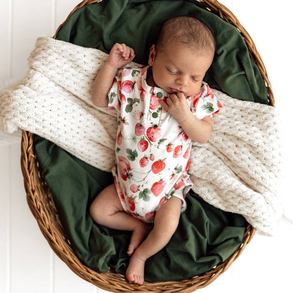 Snuggle Hunny - Wholesale Bodysuit (Non-Footed) - Baby - Strawberry Short Sleeve Organic Bodysuit7