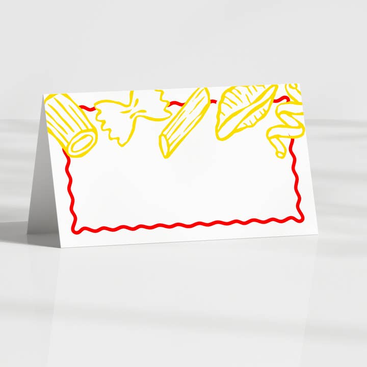 Pasta Placeringskort | Set med 10 italienska middagsbordskort för wholesale av Note Worthy Paper Place