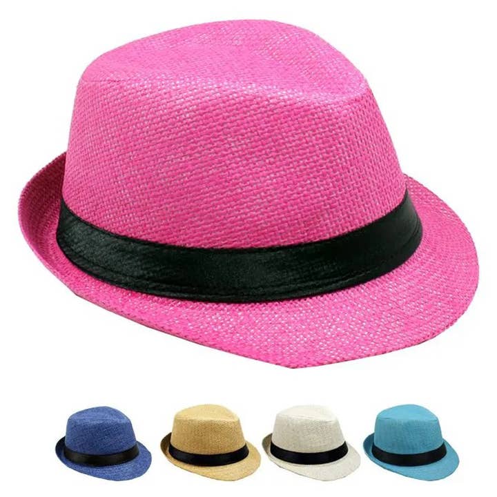 Deluxe Import Trading - Wholesale Fedora - Unisex - Kids' Black Banded Trilby Fedora Hat