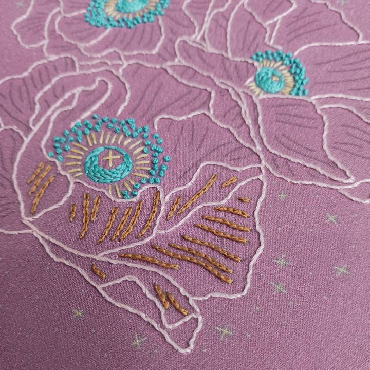 cozyblue handmade - Wholesale Embroidery/Cross Stitch Supplies - cosmic poppies embroidery kit