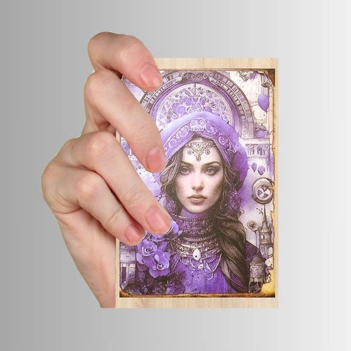 Purple Witches-Set of 10 4" x 6" Decoupage Wood Wall Panels for wholesale by JEMS of the Sea