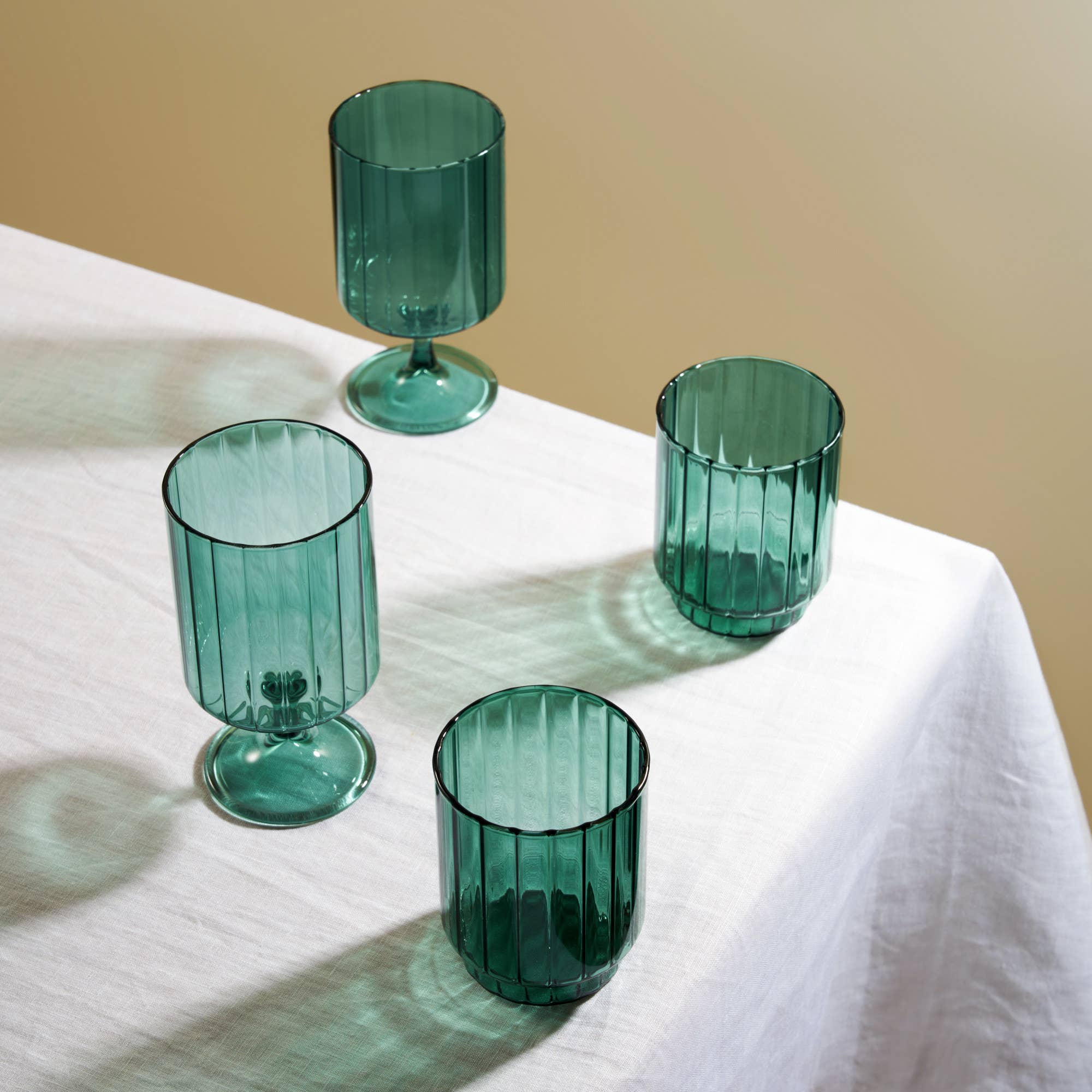 Twine - Wholesale Cocktail/Liquor Glass - Malachite Stemmed Optic Tumblers Set of 23