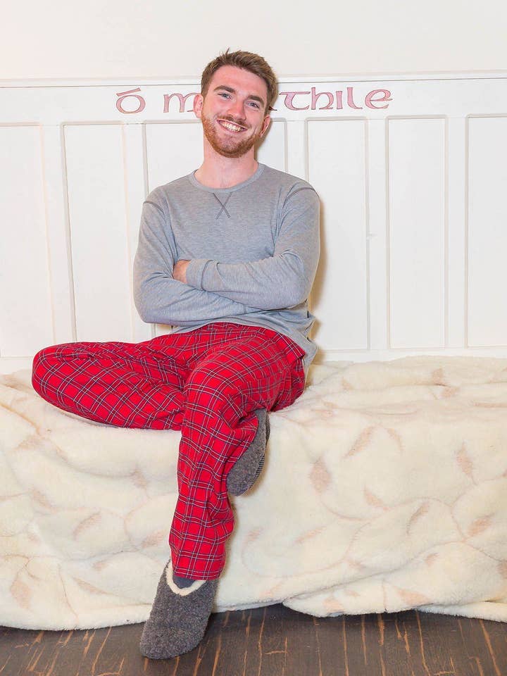 Lounge Pants Cotton Flannel - Red Tartan (LV27) for wholesale by Lee Valley Ireland