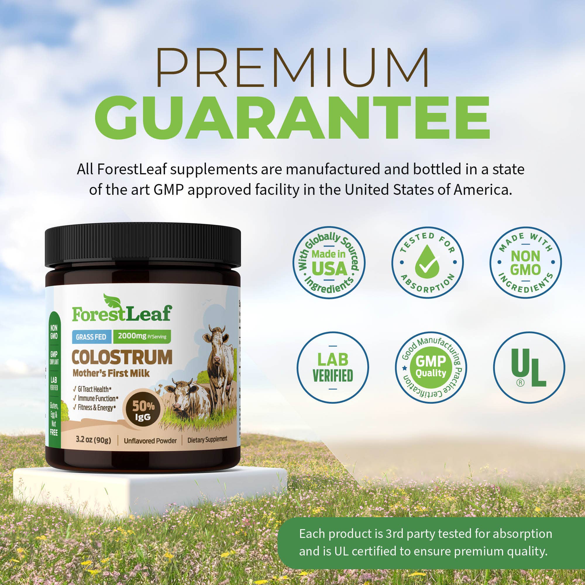 Forest Leaf - Wholesale Oral Supplement/Vitamin - Colostrum 50% IgG8