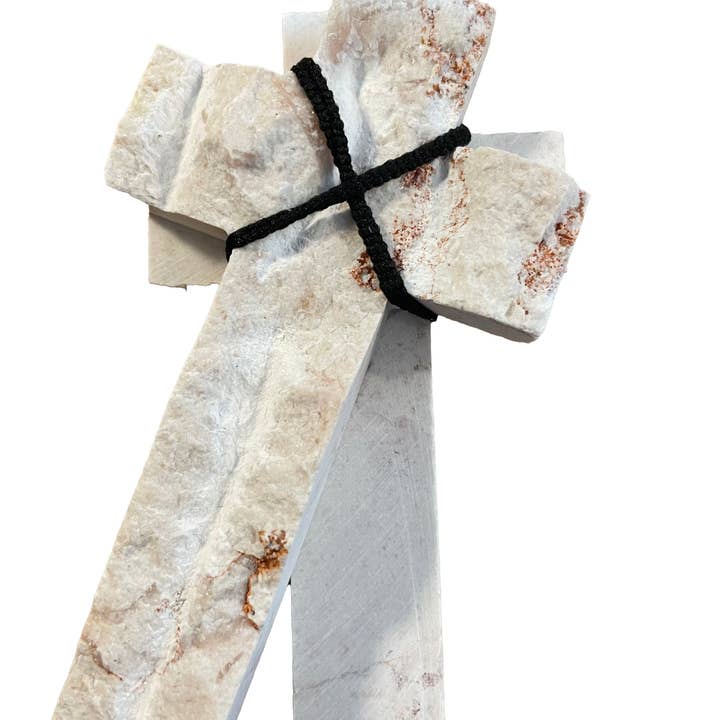 Holy Land Wood and Stone - Wholesale Wall Cross - Jerusalem Stone Comfort Cross - Separation3