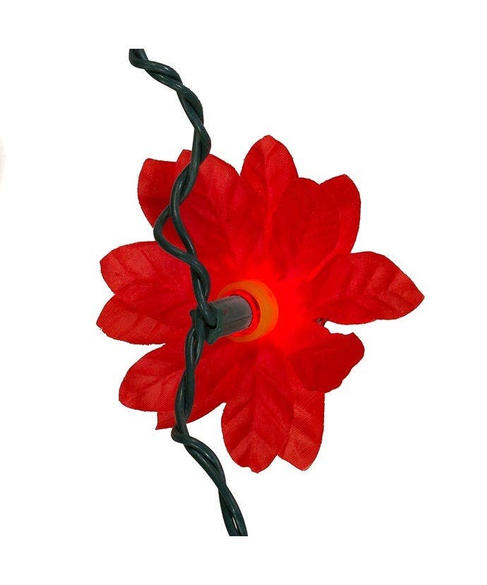 Kurt S. Adler, Inc. - Wholesale String Lights - 20/L RED POINSETTIA LIGHT SET3