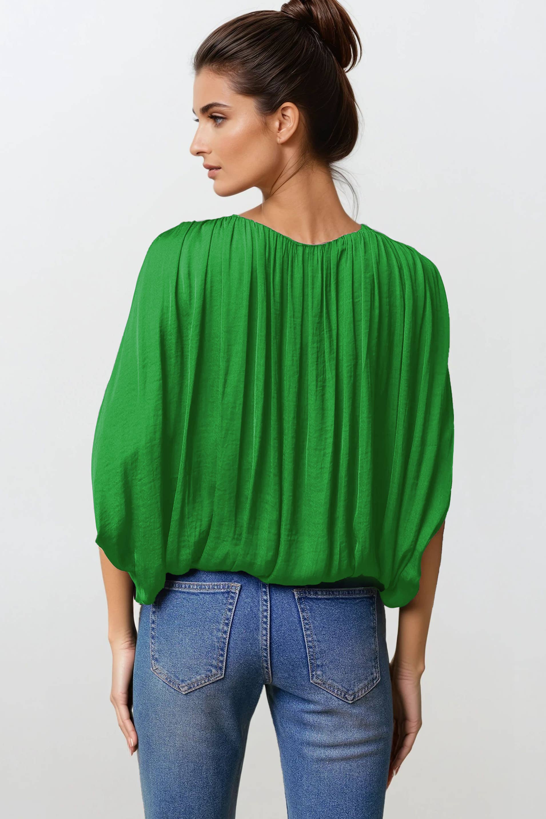 Naked Zebra - Venta al por mayor Blusa - Mujer - Blusa burbuja con drapeado griego2