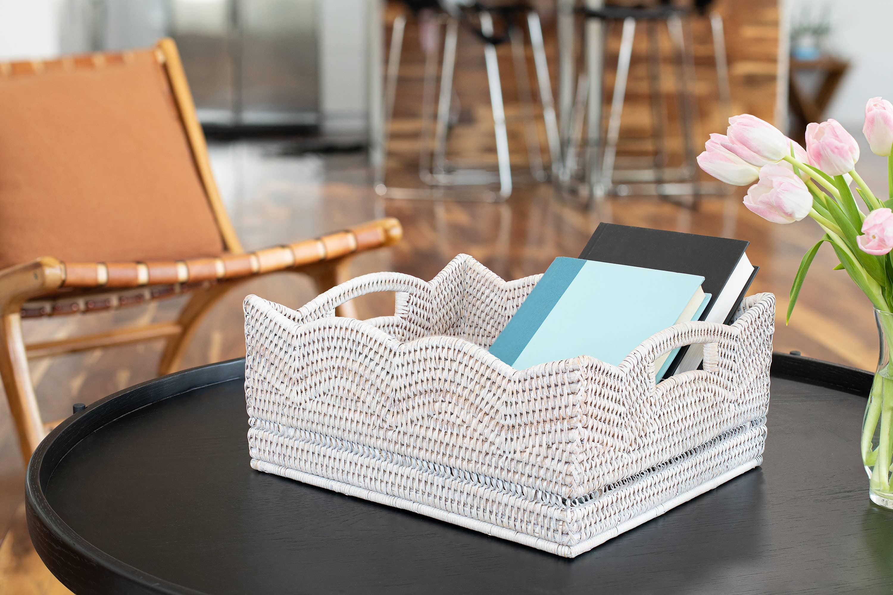 Artifacts Trading Company – Cesta por atacado – Cesto de Armazenamento em Rattan para Prateleira – Design de Escalope9