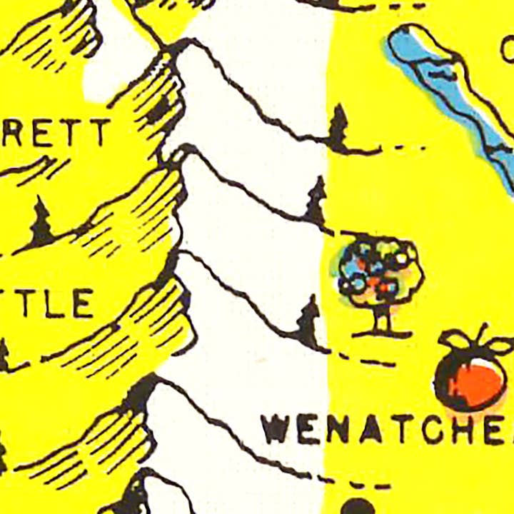 Ted's Vintage Art - Wholesale Map - Vintage Map of Washington 19503