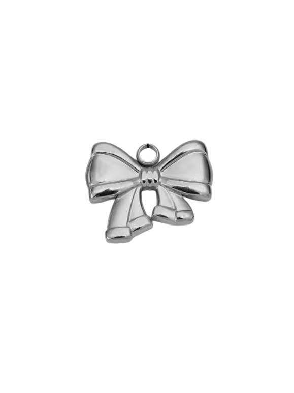 Bow Charm Silver for wholesale by Coco Luna Collection