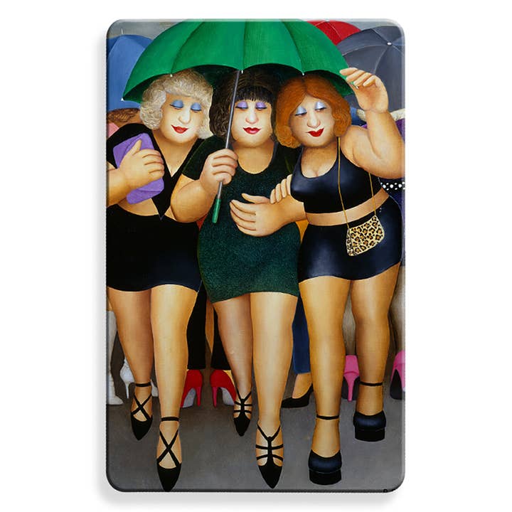 Beryl Cook - Clubbing in The Rain as A Myne Card for wholesale by Myne Cards