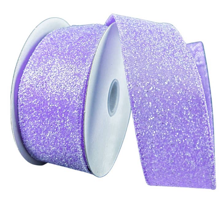 1.5 Inch Lavender Candy Glittered Ribbon 42425-09-30 for wholesale by Trendy tree