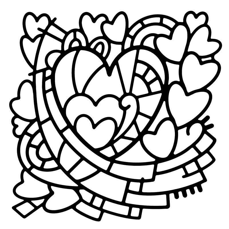 Ecstasy Crafts Distributing – wholesale Stencil/craft die – Woodware Heart Window 6 in x 6 in Stencil0