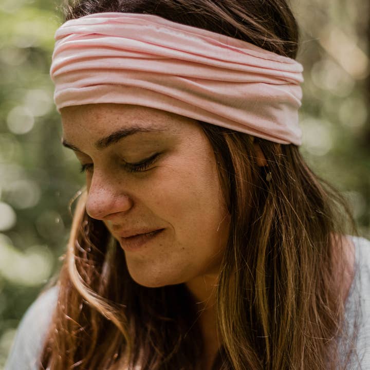 Already Lovely - Wholesale Fashion Headband - Women's - Pink Boho Bohemian Jersey Knit Stretch Headband