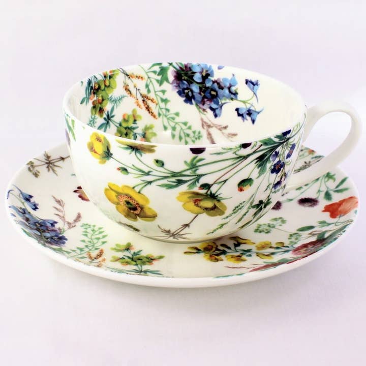 Field Flowers cappuccinokop og underkop for engroshandel hos Rob Turner THE ART OF TABLEWARE