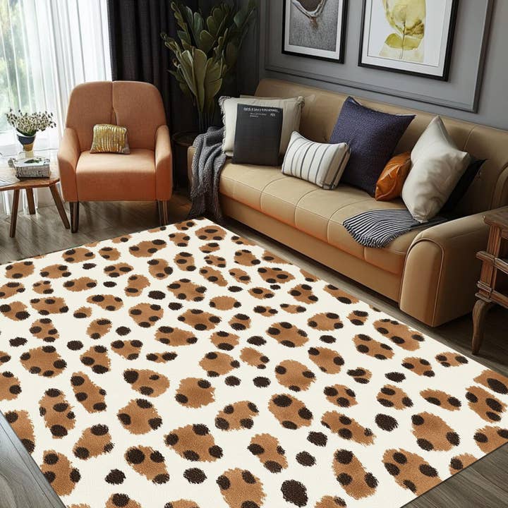 Cheetah Cheer - Tapis en laine NZ fait main - Options personnalisées pour la vente par Sova Rugs