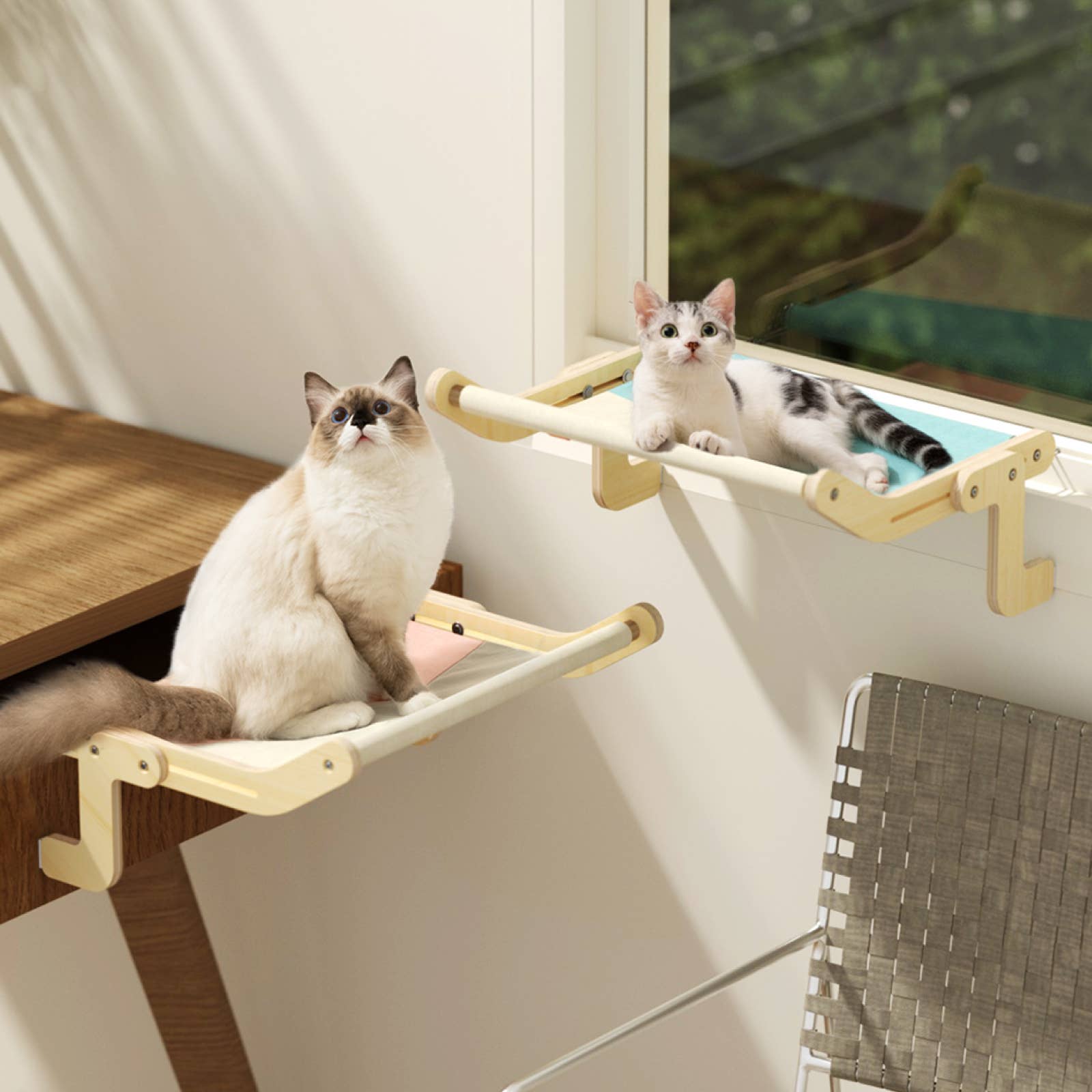 Robud & Mewoofun Official Store - Wholesale Pet Bed - Cat/Dog - New Mewoofun Cat Window Perch Assembly Hanging Bed 4 Colors7