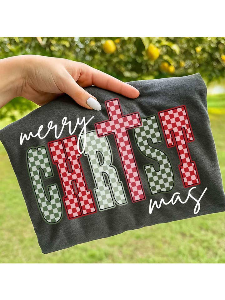 NVC Ecommerce LLC - Wholesale T-Shirt (Graphic) - Women's - Merry Christmas Cross Shirt, Preppy Christmas Sweatshirt3