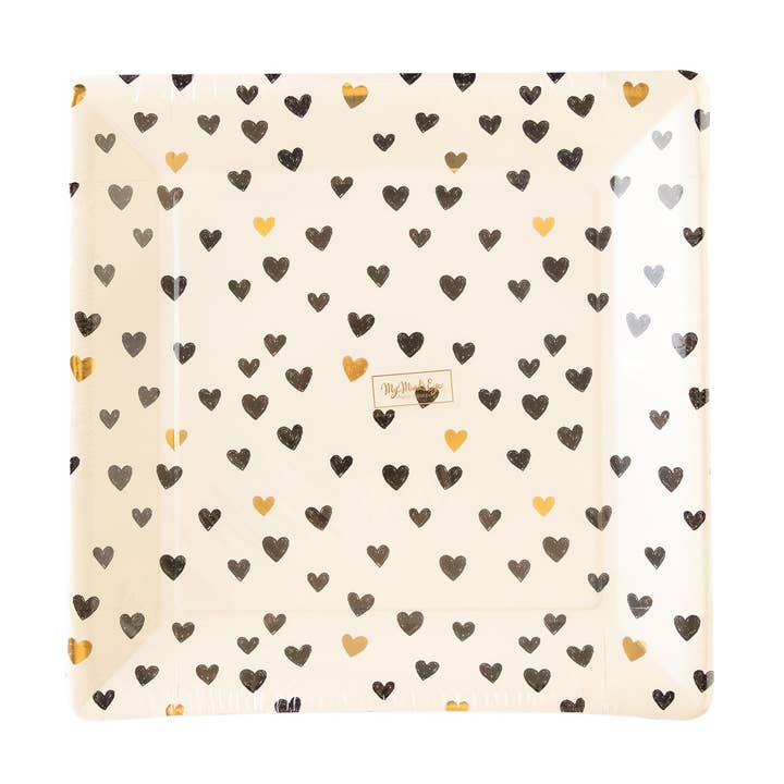XOX1041 - Square Hearts Paper Plate for wholesale by My Mind’s Eye