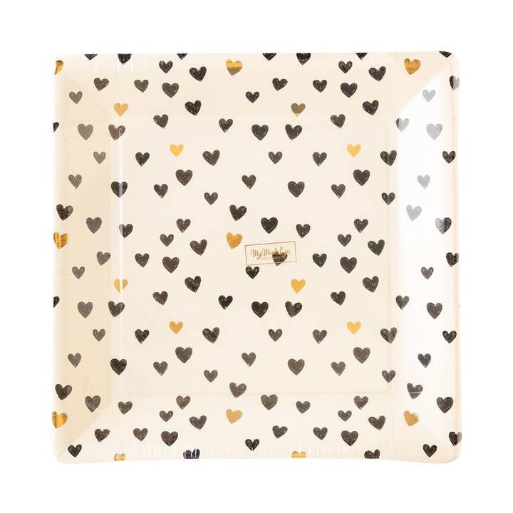 XOX1041 - Square Hearts Paper Plate for wholesale by My Mind’s Eye