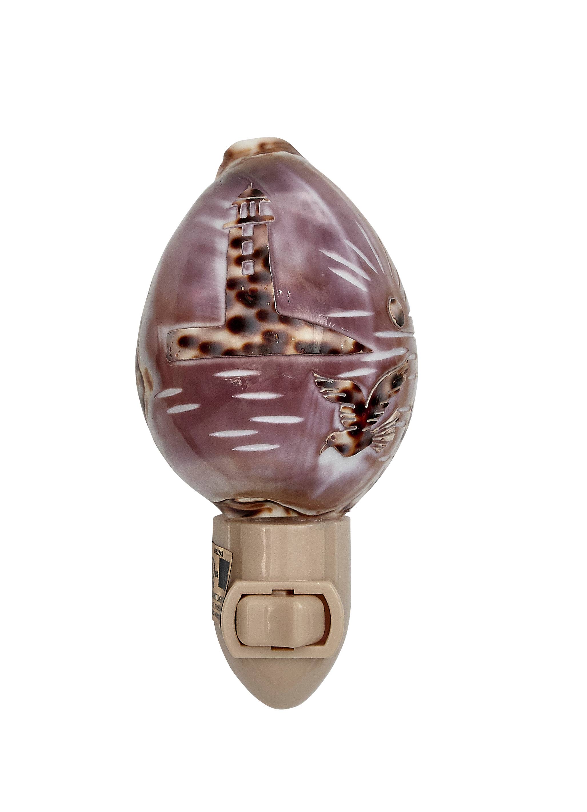 HS Seashells - Wholesale Night Light - Carved Cowrie Lighthouse Boxed LED Night Light3