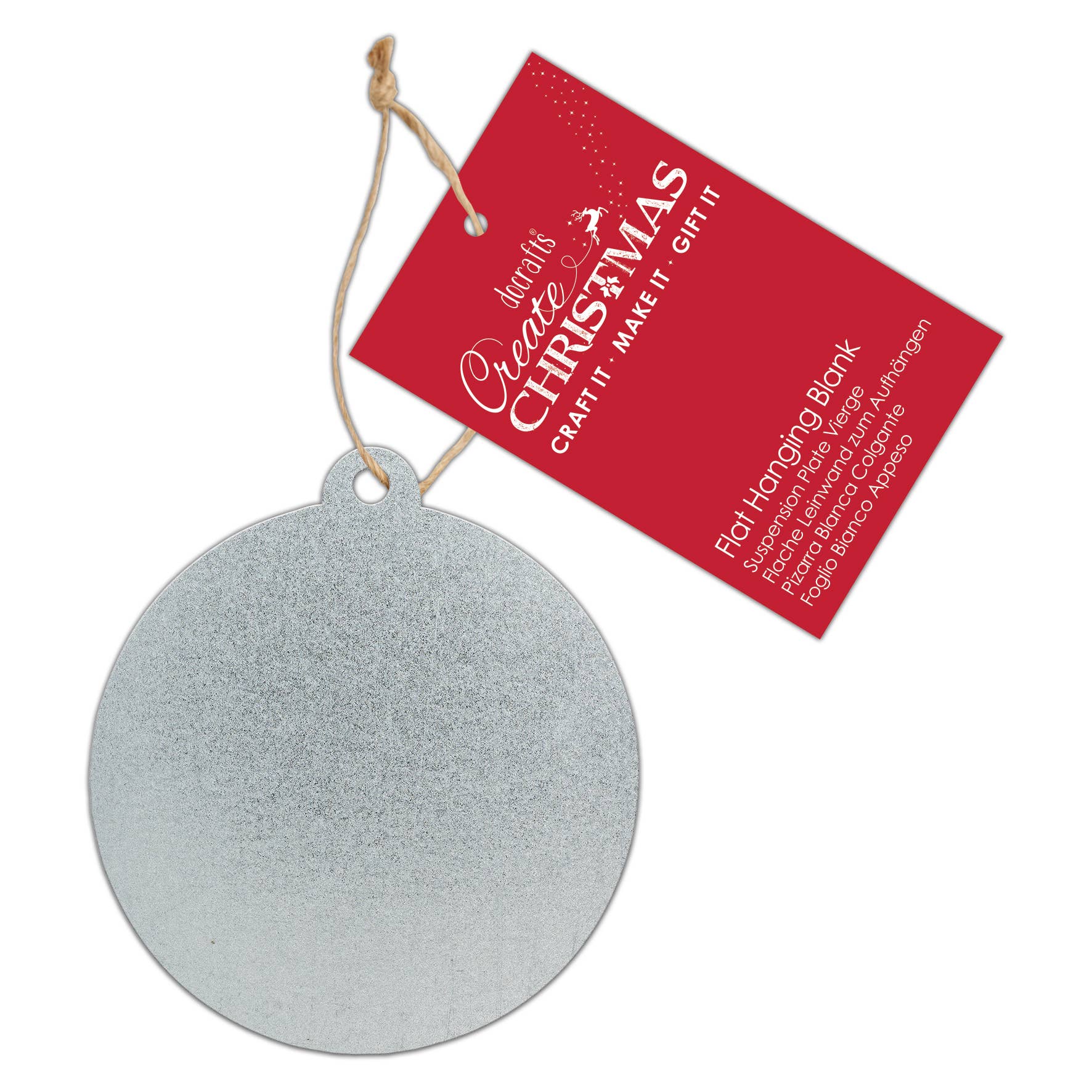 West Design Products - Wholesale Ornament - Create Christmas Flat Hanging Blank, Metal Bauble, Silver0