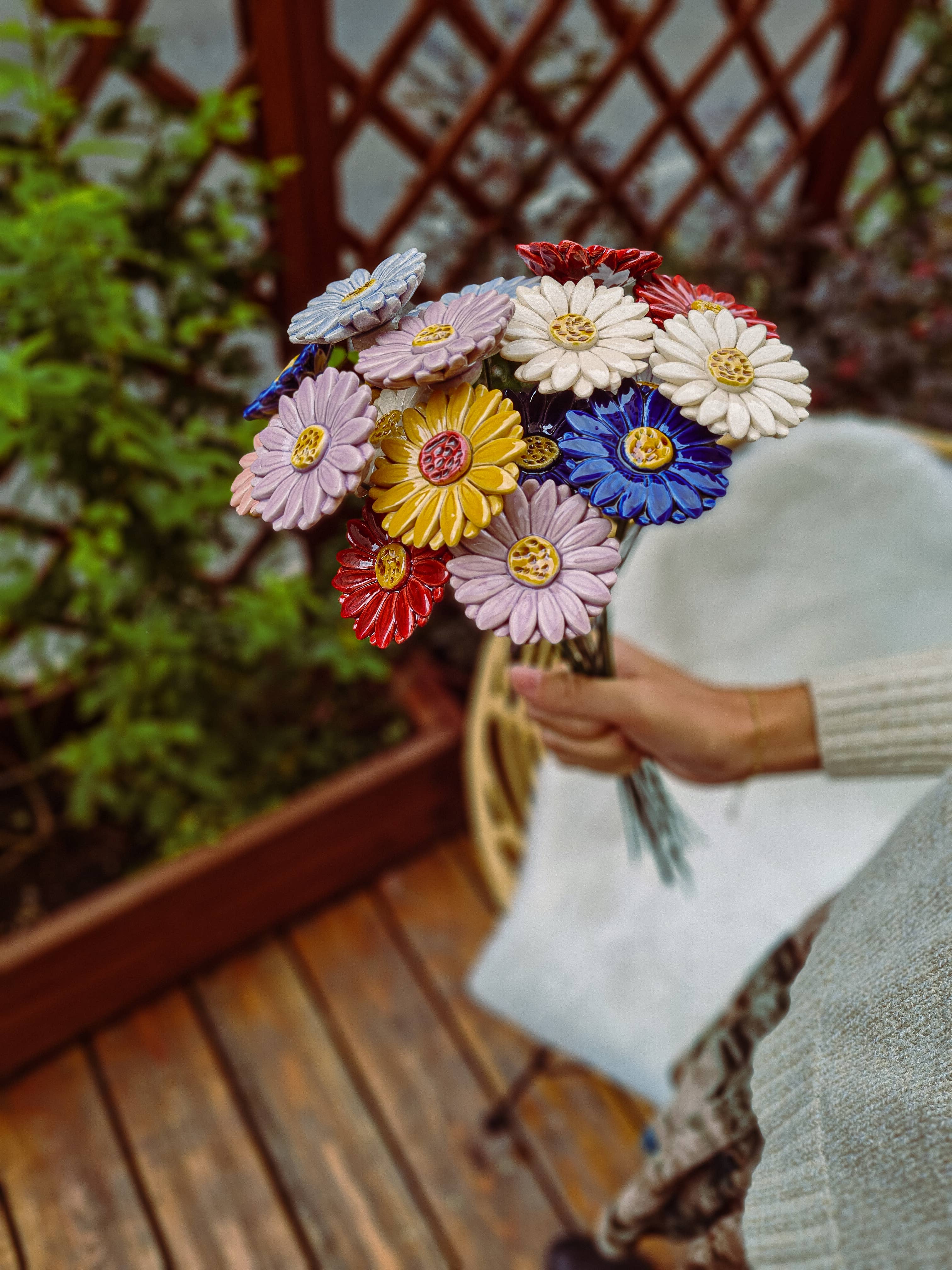 NaturoTheke – wholesale Artificial flowers – Gerbera diameter approx. 5 cm | 39 cm stem25