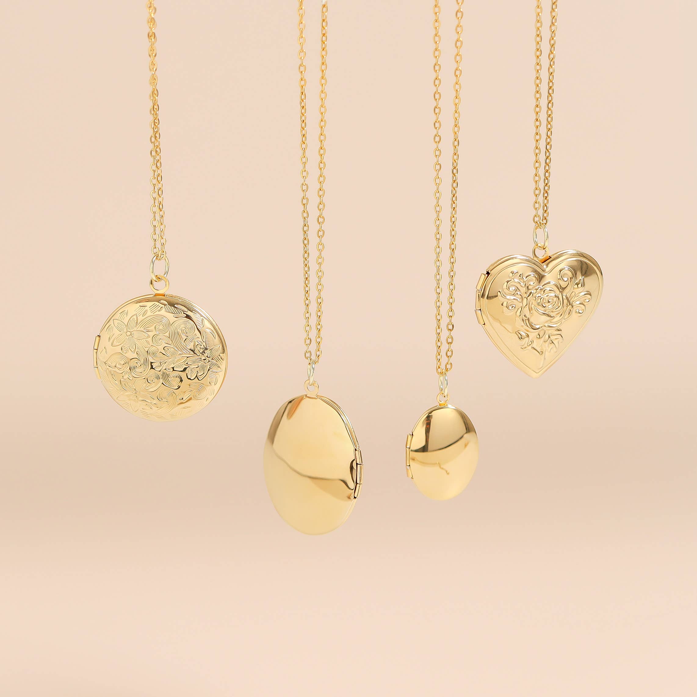 WJW - Wholesale Locket Necklace - Small - 18K Gold PVD Stainless Steel Oval Locket10