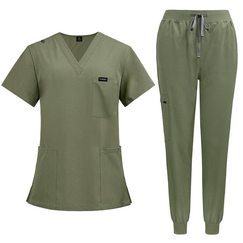 FurDecoration - Wholesale Healthcare Uniform - Women's - Short Sleeve Straight Leg Scrub Suit4