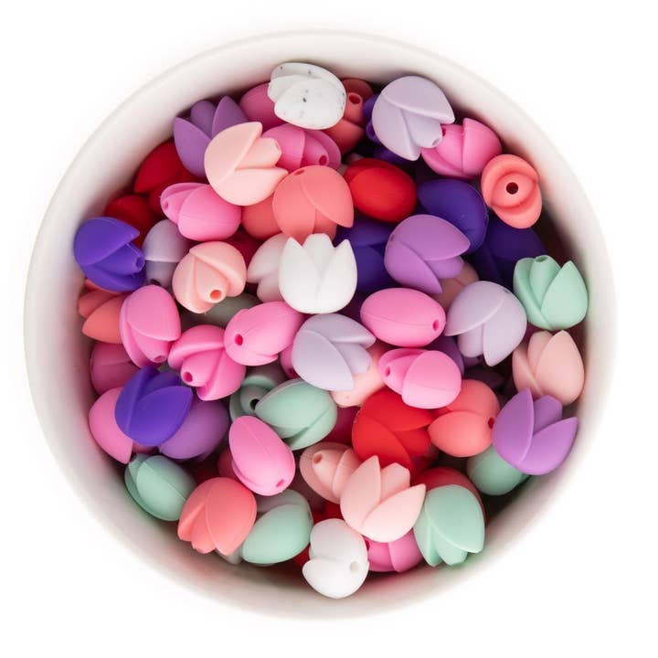 Perles focales en silicone Tulip pour la vente par Cara & Co Silicone Craft Supply