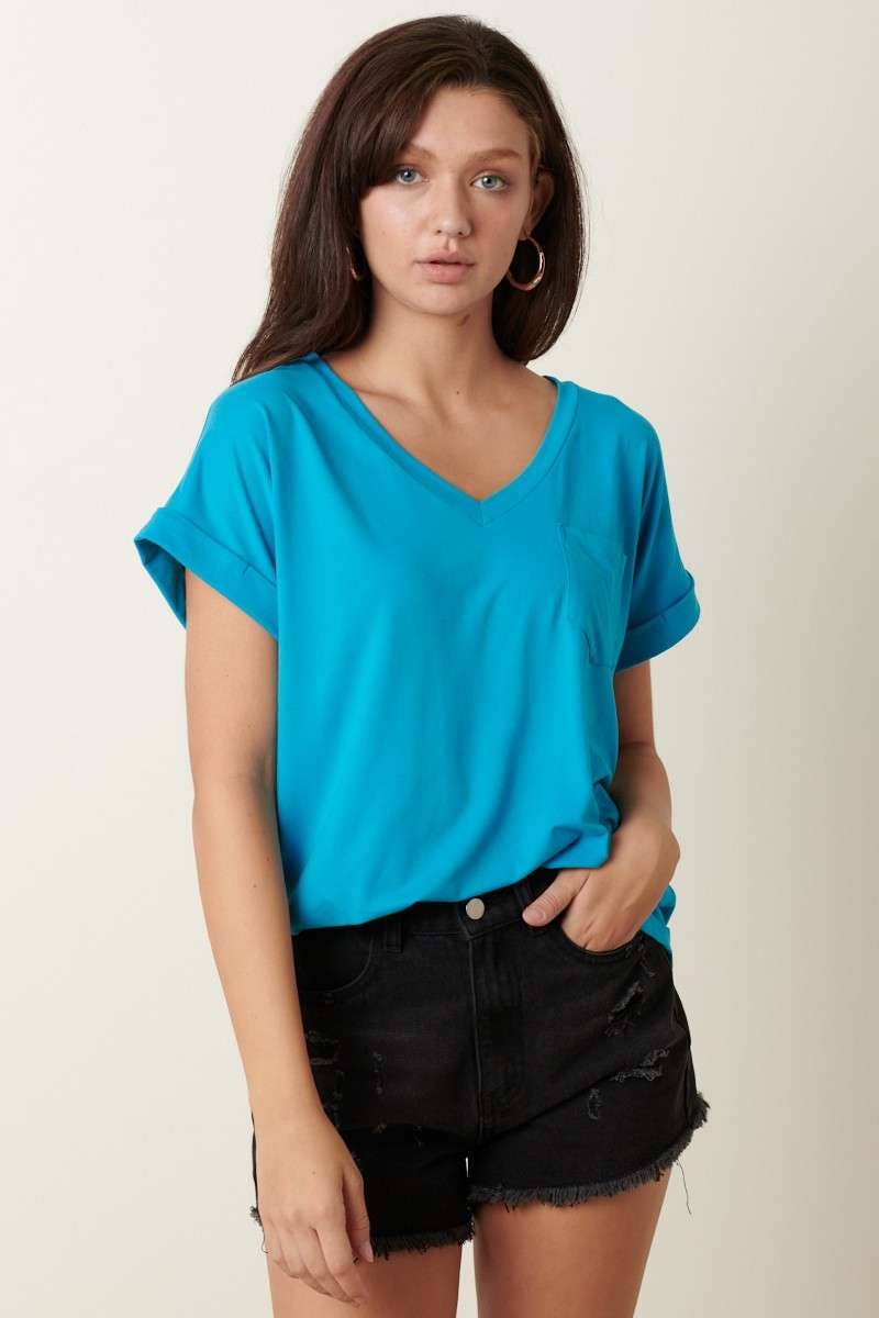 mittoshop – Engroshandel Strikket top - Dame – T9153 - DTY V-HALS MED 1 LOMMEDETALJE DOLMAN STRIKKET TOP49