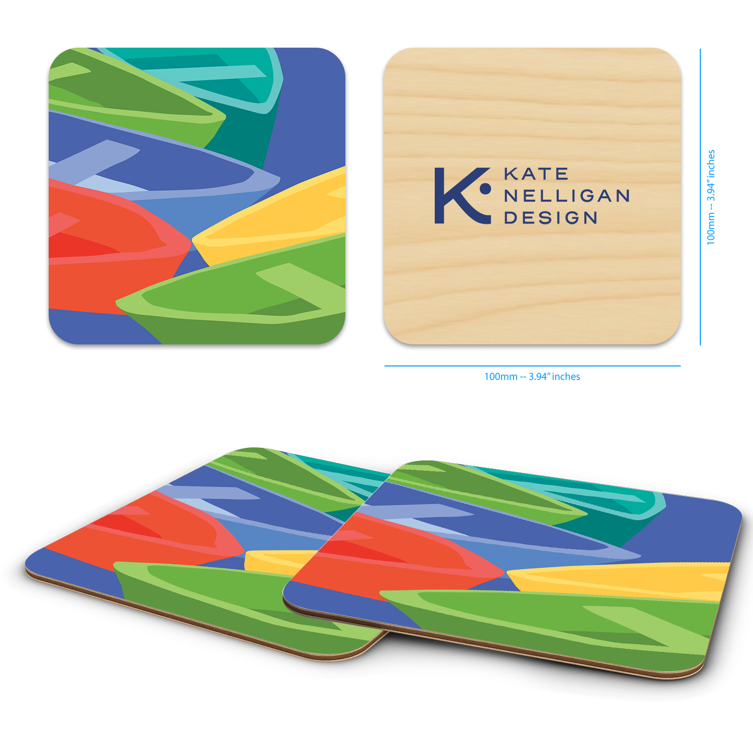 Trays4Us - Wholesale Coasters - Coastal 4"x4" Coaster Sets  By Kate Nelligan2