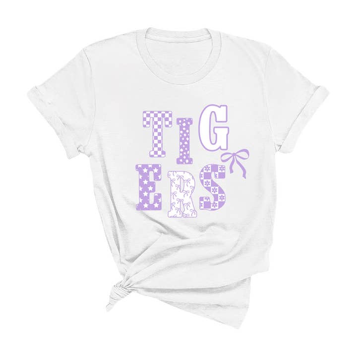 Purple Tigers T-Shirt for wholesale by Viv&Lou