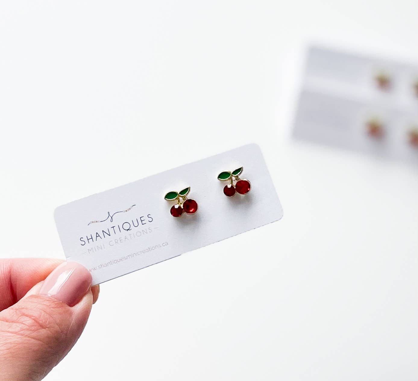 Shantiques Mini Creations - Wholesale Stud/Post Earrings - Earrings - Summer Cherries0