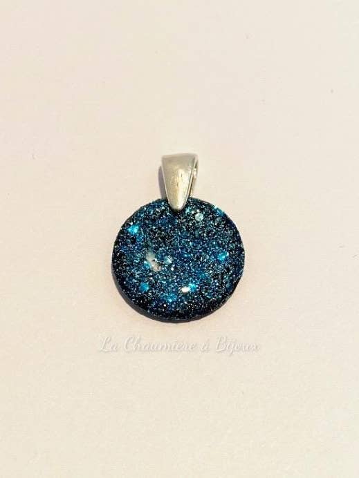 Blue starry sky pendant for wholesale by La Chaumière à Bijoux