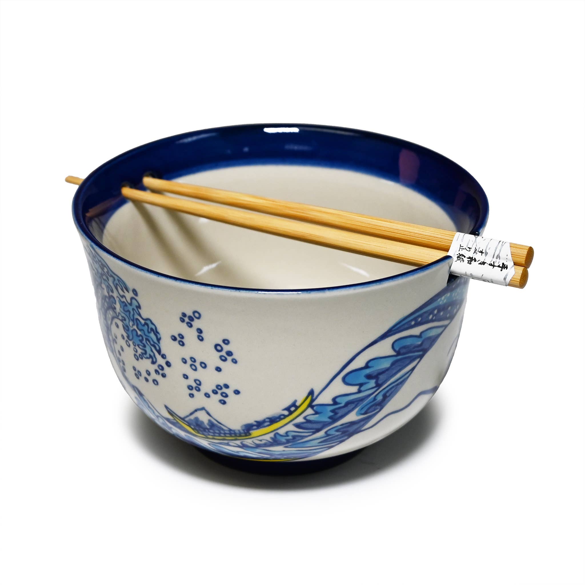 Fuji Merchandise Corporation - Wholesale Bowl - MIRA 6" BOWL WITH CHOPSTICKS – BLUE HOKUSAI1