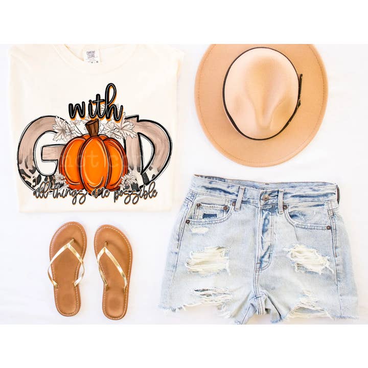 With God All Things Are Possible Fall Shirt for wholesale by Southern Backroad Tees LLC