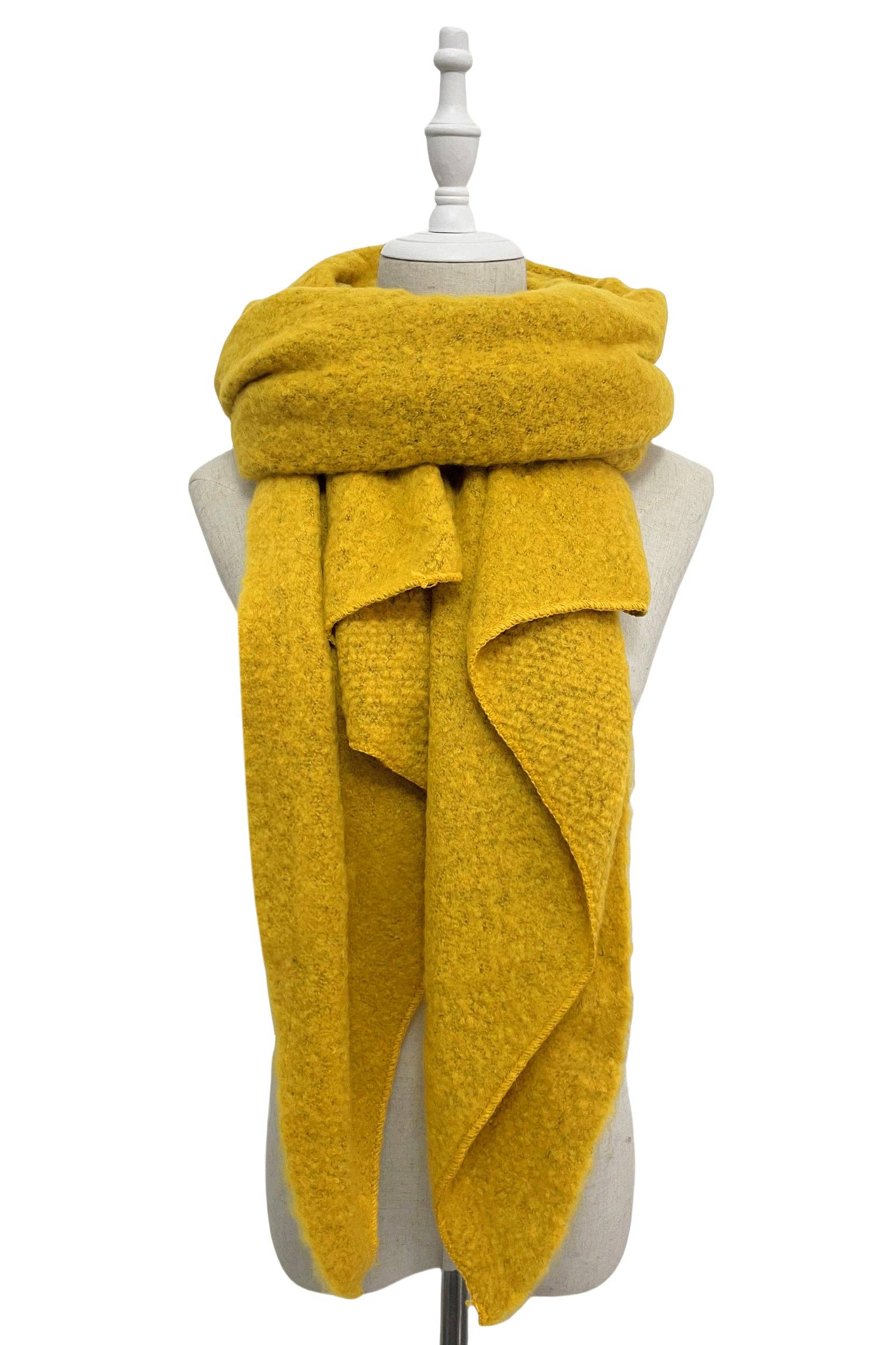 Fashion Scarf World - Wholesale Scarf - Women's - Plain Boucle Diagonal Edge Wool Scarf61