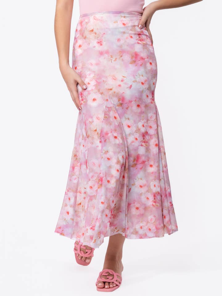 Natalia Skirt (Pink Flower) for wholesale by Yakira Bella