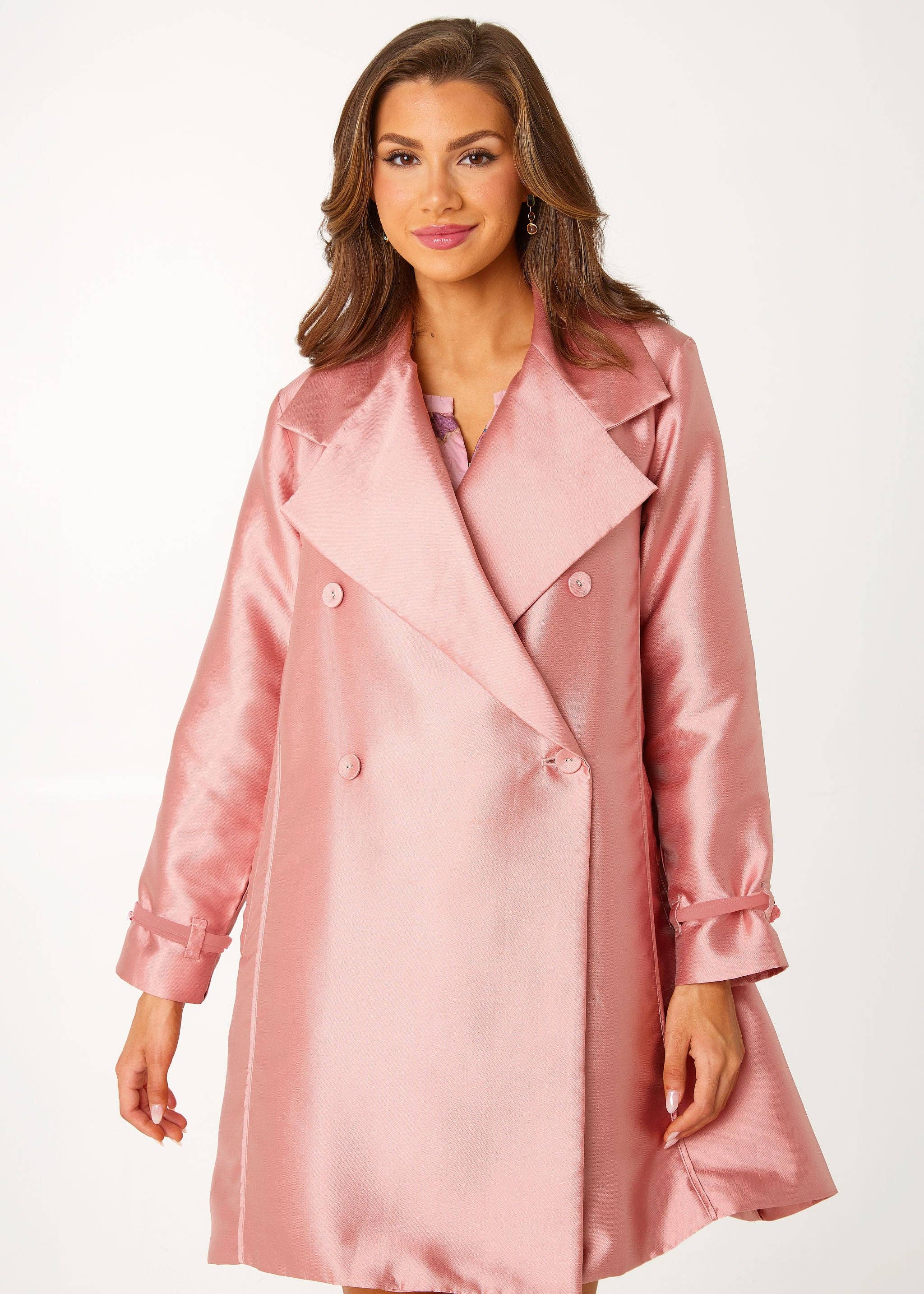 Pink Marisol Coat Blush Mikado for wholesale on Faire3