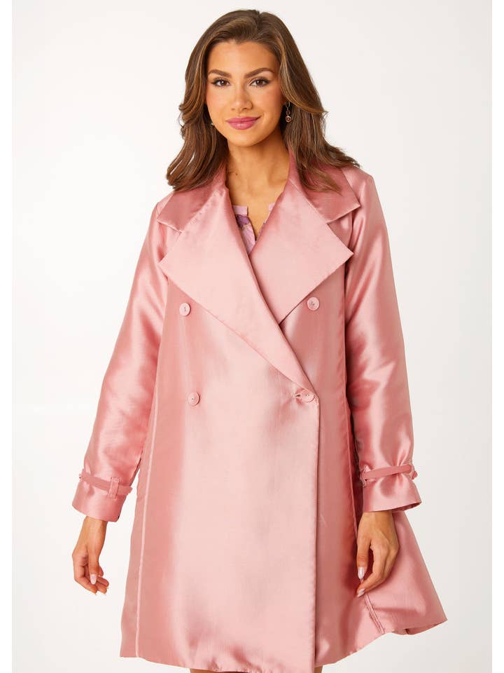 Pink Marisol Coat Blush Mikado for wholesale on Faire3